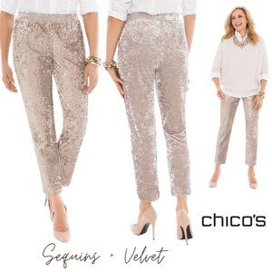 Chico’s Sequin Crushed Velvet Ultimate Fit Joggers